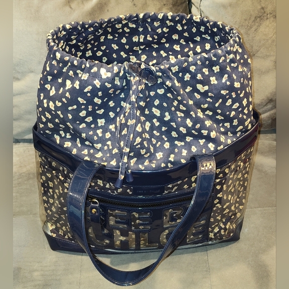 See by Chloe Navy and Beige Vinyl Tote - Picture 6 of 16